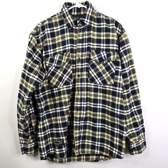 The Vermont Flannel Co Mens Long Sleeve Plaid Cotton 2 Pocket Flannel Small - Picture 1 of 6